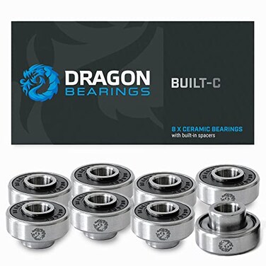 Fireball Dragon Ceramic Skateboard Bearings for Skateboard Longboards 8Pack Ceramic Builtin Bearings Built Ceramic 8