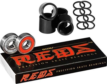 Bones Reds Precision Skate Bearings With FREE Bones Spacers Speed Washers