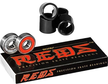 Bones Reds Precision Skate Bearings 8 Pack w 4 Spacers