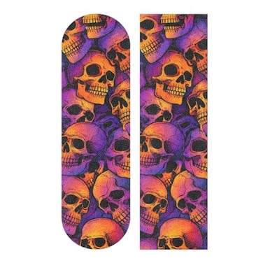 SUABO Skull Puttern Skateboard Grip Tape Sheet Scooter Deck Sand Paper 9 x 33