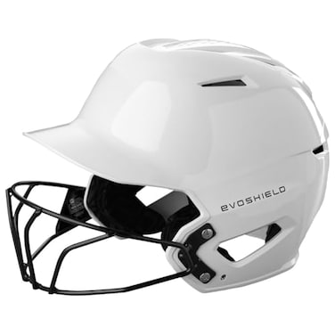 EvoShield XVT 20 Gloss Batting Helmet with Facemask Team White MediumLarge