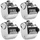 AFUNTA 4 Digit Hand Tally Counters 4 Pack Mechanical Lap Tracker Manual Clicker with Metal Finger Ring Hoop Holder Silver