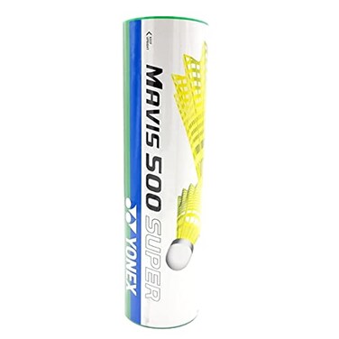 Yonex Mavis 500 Super Nylon Badminton Shuttlecocks Yellow Slow Speed Durable Performance Wing Rib Pattern