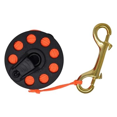 Scuba Choice Scuba Diving Compact Finger Spool with Plastic Handle 65 Orange Line