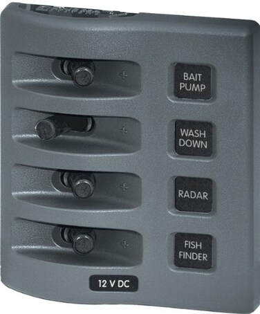 Blue Sea Systems 4305 WeatherDeck 12V DC Waterproof Switch Panel 4 Position 1224V
