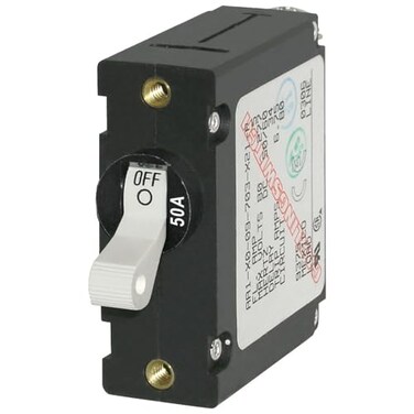 Blue Sea Systems 7230 ASeries White Toggle Circuit Breaker Single Pole 50A