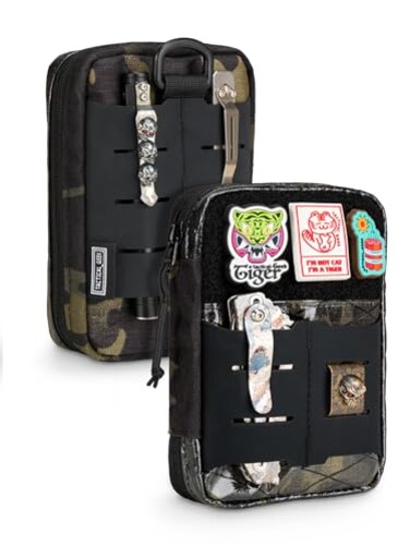 TACTICALGEEK TACTICAL GEEK EDC Compact Waist Pocket Pouch MultiPurpose Molle EDC Pouch Gadget Organizer E20Black Camo