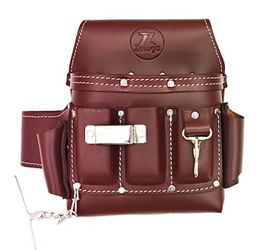 Zeluga 20168 6 Pocket Leather Electrician Tool Pouch Cherry