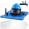 Saysurey Sandblaster Helmet Set Includ 1 Sandblasting Hood Protector 1 Thermostat and 5 pcs Replacement Outer Lens with Shoulder Protective Sand Blast Hood Protector for Sandblasting EquippedBlue