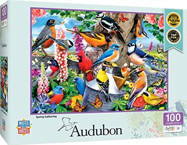 MasterPieces 100 Piece Jigsaw Puzzle for Kids Audubon Spring Gathering14x19