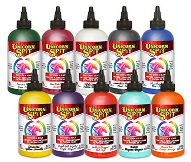 Unicorn SPiT Gel Stain Glaze in One 10 Paint Collection 8 oz Bottles