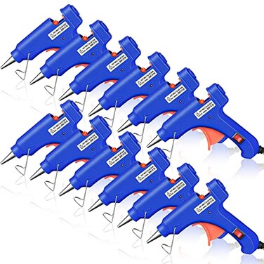 Zhengmy 12 Pieces Mini Hot Glue Gun Crafts Hot Melt Guns Fast Preheating and Easy Squeeze Trigger for School DIY Arts Class Projects Office Home Quick Repairs Blue