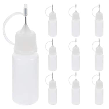 rosenice Needle Bottle 10ml Glue Bottle Applicator for DIY 10PcsWhite