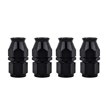 EVIL ENERGY 6AN PTFE Hose End Fitting Straight Black for PTFE Hose Only 4PCS
