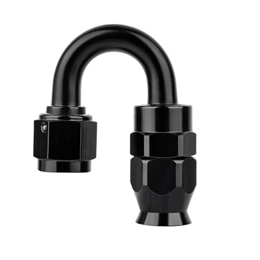 EVIL ENERGY 8AN PTFE Hose End Fitting 180 Degree Black for PTFE Hose Only