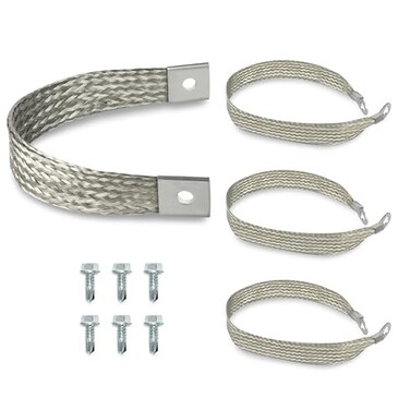 Jetuplusllc 4Pcs Heavy Duty Engine Braided Ground Strap Battery Starter Chasis Body Frame Grounding Wire Straps Kit 315 Amps 40140