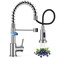 LUFEIDRA Kitchen Faucet with Pull Down Sprayer High Arc Single Hole Single Handle Kitchen Sink Faucet with Sprayer for RV Camper Brushed Nickel