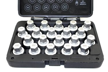 TEMO 20 pc Wheel Lock Lugnut AntiTheft Screw Lug Nut Removal Key Socket Set for BMW