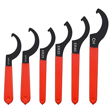 Mdvora 6pcs Coilover Spanner Wrench Set CShape Shock Spanner Hook Wrench Tools for Suspension System and Shock Adjustment
