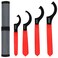 AutoWanderer Tool 4pcs Coilover Spanner Wrench Set Adjustable Shock Wrench Heavy Duty Steel C Spanner for Most Coil Overs Shocks Adjustment and Suspension System