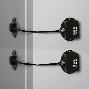 FIGEPO Fridge Freezer Child Safety Lock with Strong Adhesive 2 Black