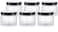 JUVITUS 12 oz Clear PET Plastic Refillable Low Profile Jar with Black Smooth Lids 6 pack