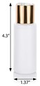 JUVITUS 12 Pack 2 oz Clear Natural Refillable Plastic Squeeze Bottle with Gold Metal Disc Cap Top