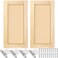 Cinnvoice 2 Pcs 12 W x 24 H Unfinished Pine Kitchen Cabinet Door Replacement with 4 Pcs Cabinet Hinges Wood Shaker Door Front Replacement for Kitchen Bathroom Vanity