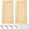 Cinnvoice 2 Pcs 12 W x 24 H Unfinished Pine Kitchen Cabinet Door Replacement with 4 Pcs Cabinet Hinges Wood Shaker Door Front Replacement for Kitchen Bathroom Vanity