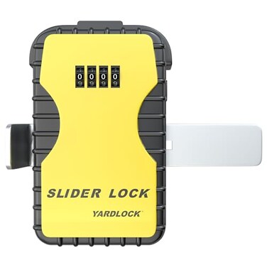 YARDLOCK Keyless Garage Door Slider Lock Yellow MBX2023SL3ESF