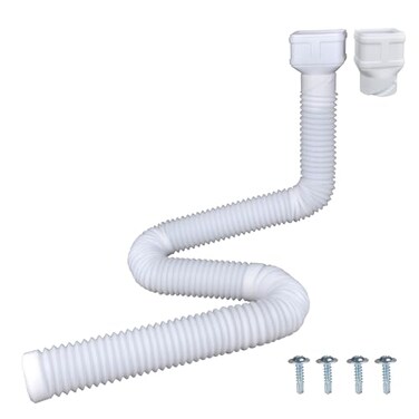 Prestantious 7ft Long Gutter Downspout Extensions 31 OD Downspout Extender Drainage Pipe for 23 Downspout and 34Downspout Flexible Pipe Stretched Length 7ft White1Pack