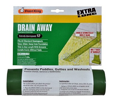 Frost King DE300 Standard Plastic Drain Away Downspout Extender Extends 12Feet Green