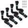 Gutterlix 4 Pack Flexible Gutter Downspout Extensions Extendable from 21 to 67 Downspout Extender Comes with Adapters Thickened Down spout Drain Extension for Rainwater DrainageBlack
