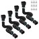 Gutterlix 4 Pack Flexible Gutter Downspout Extensions Extendable from 21 to 67 Downspout Extender Comes with Adapters Thickened Down spout Drain Extension for Rainwater DrainageBlack