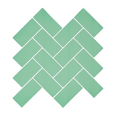HOMEART Green Peel and Stick Backsplash Herringbone Tile Self Adhesive Renter Friendly Backsplash Stick on Wall Tiles for Kitchen Bathroom 10 Sheets