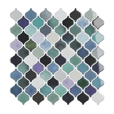 VEELIKE Teal Green Arabesque Backsplash Tile Peel and Stick Backsplash for Kitchen 6 Sheets 12x12 Waterproof Self Adhesive Back Splash Stick on Wall Tiles for Kitchen Bathroom Renter Friendly