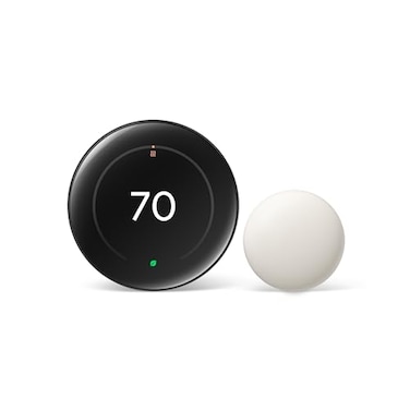 Google Nest Learning Thermostat 4th gen Nest Temperature Sensor 2nd gen Obsidian