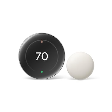 Google Nest Learning Thermostat 4th gen Nest Temperature Sensor 2nd gen Silver