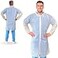 AMZ Supply Disposable Lab Coats for Adults Medium White Pack of 10 Non Woven Polypropylene Hook and Loop Closure Elastic Wrists No Pockets Unisex Lab Coat