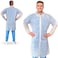 AMZ Supply Disposable Lab Coats for Adults Medium White Pack of 10 Non Woven Polypropylene Hook and Loop Closure Elastic Wrists No Pockets Unisex Lab Coat