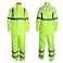 FONIRRA Class 3 High Visibility Rain Suit With Collapsible Hood Lime Reflective Safety Waterproof Worker Jacket Pants LXL Yellow