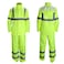 FONIRRA Class 3 High Visibility Rain Suit With Collapsible Hood Lime Reflective Safety Waterproof Worker Jacket Pants LXL Yellow