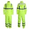 FONIRRA Class 3 High Visibility Rain Suit With Collapsible Hood Lime Reflective Safety Waterproof Worker Jacket Pants LXL Yellow