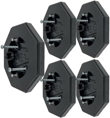 iMBAPrice 8161BK5 Black Siding Mounting Kit 5 Pack Mounting Block with Builtin Electrical Box for Flat Surfaces Vertical Outdoor Light Fixture Mount