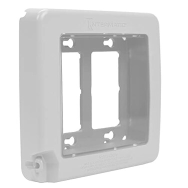Intermatic WP7200W LowProfile ExtraDuty Weatherproof 2Gang Cover White Expandable Front Window Versatile Mounting Complete Installation Kit Protect Outdoor Outlets
