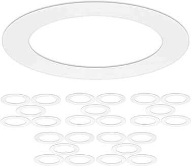 harrrrd 25 Pack Gloss White Goof Trim Ring for 6 Inch Recessed Can Lighting Down Light Outer Diameter 8 Inches