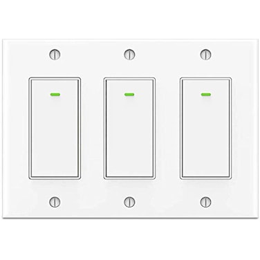 Lesim Smart 3 Gang WiFi Light Switch 24GHz Compatible with Alexa Google Home White Push Button AutomaticallySmart Switch Operation
