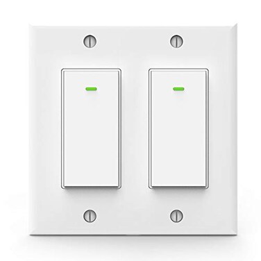 Lesim Smart Light Switch Double Smart WiFi Light Switches Smart Switch 2 Gang Works with Alexa Google Assistant