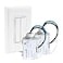 RunLessWire Fan Light SelfPowered Wireless Switch Receiver Kit No Wires Batteries or WiFi Needed for DIY Home Electrical 1 Dual Rocker Switch 2 5amp Relays White
