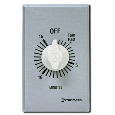 Intermatic FF415M 15Minute Spring Loaded Wall Timer DPST No Hold Enhance Energy Efficiency with Universal Compatibility Automatic Timer for Effortless Control Brushed Metal Finish